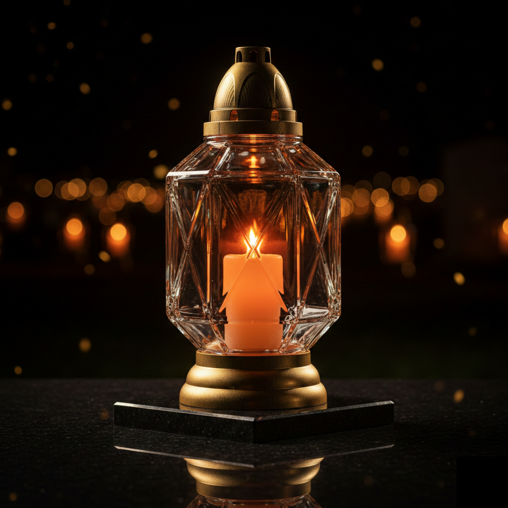 Ekskluzywny znicz kryształowy z dowozem na Cmentarz Grębałów w Krakowie